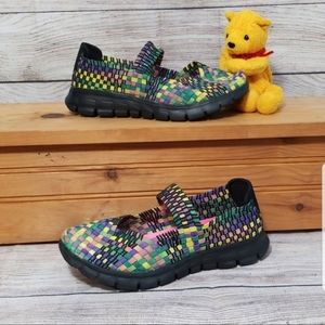 Skechers Colorful Woven Mary Jane Shoes Size 7.5